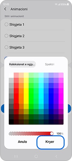 Zgjidhni një ngjyrë për vijën e lakuar