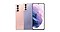 Tomas posteriores de un Galaxy S21 5G en rosa fantasma ligeramente superpuesto a un Galaxy S21+ 5G en violeta fantasma, que está ligeramente superpuesto a un Galaxy S21+ 5G que se puede ver de frente.