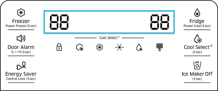 8888 display on french door model
