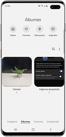Android 9.0, Nuevos álbumes en la Galería