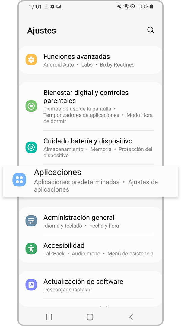 Ajustes de aplicaciones