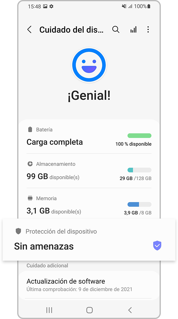 Seleccionar Protección del dispositivo