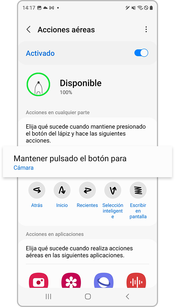 Aplicaciones con el S22 S Pen Paso 4