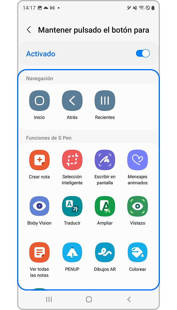 Aplicaciones con el S22 S Pen Paso 5