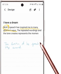 Ejemplo de texto y escritura a mano juntos