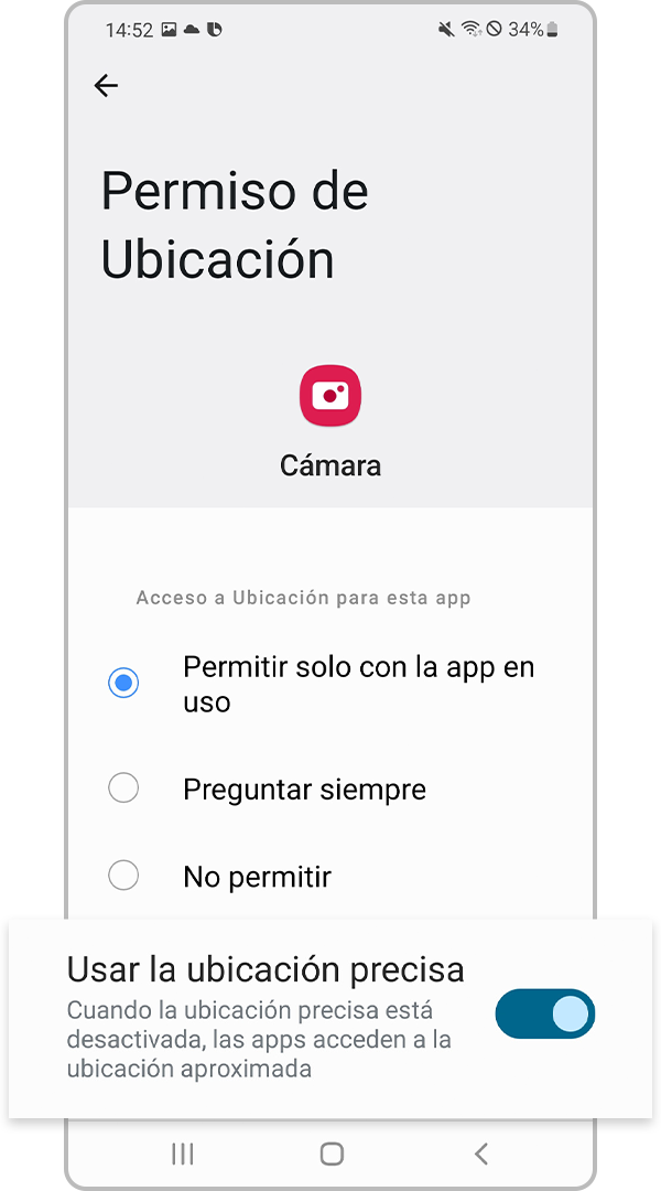 Activar Usar ubicación exacta