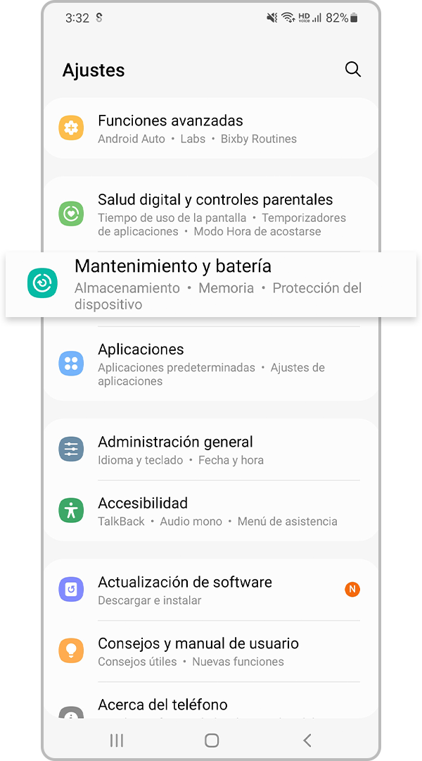 Mantenimiento y batería