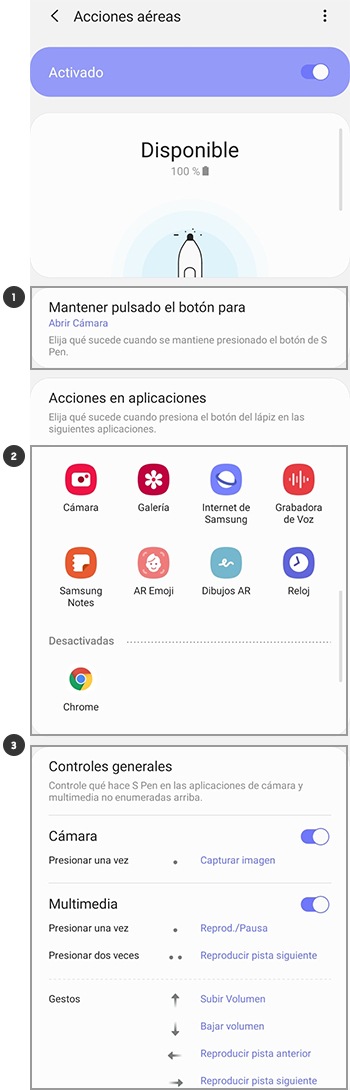 Toma fotografías libremente con el S Pen del Note10