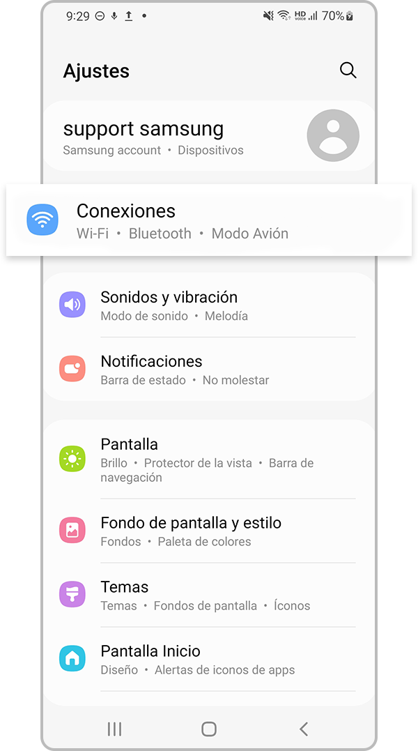 Restablezca la configuración de la red paso 1