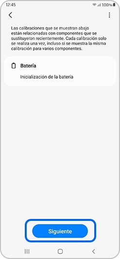 La opción Continuar aparece seleccionada en la app de Self Repair