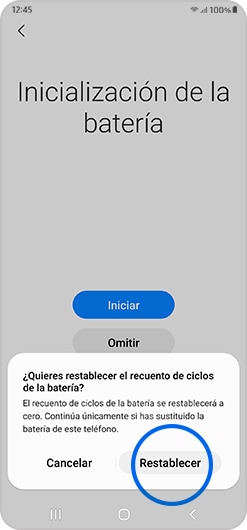 La opción Restablecer se encuentra seleccionado en la aplicación Self Repair