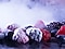 Gefrorene Himbeeren, Brombeeren und Heidelbeeren in Detailaufnahme