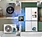Eine Samsung Waschmaschine und Trockner Kombi, ein Bespoke-Kühlschrank mit Family Hub und eine AC-Außeneinheit umgeben einen AI Prozessorchip, der mit ihnen über einen blau dargestellten Schaltkreis verbunden ist. Eine 20-Jahres-Garantie auf den Digital Inverter Motor befindet sich oben rechts auf der Waschmaschine, eine 20-Jahres-Garantie auf den AI Inverter Compressor oben rechts auf dem Kühlschrank und eine 10-Jahres-Garantie auf den AI Inverter Compressor unten rechts auf dem AC-Außengerät.