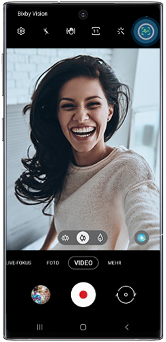 Das Symbol für die AR-Zeichung ist in der Kamera des Galaxy Note10+ markiert.