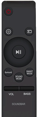 Halte die Aufwärtstaste auf der Fernbedienung gedrückt, um Subwoofer und Surround-Lautsprecher mit der Soundbar zu koppeln.