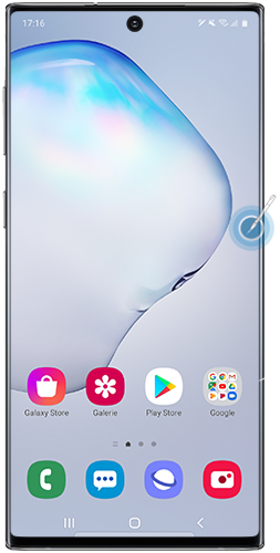 Das freistehende Stift-Symbol ist im Startbildschirm des Galaxy Note10 markiert.