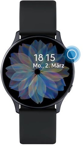 Die Zurück-Taste der Galaxy Watch Active2 ist markiert.