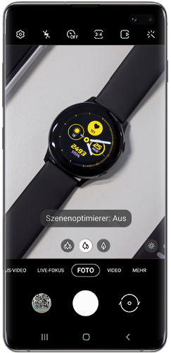 Szenenoptimierer ist in der Kamera des Galaxy S10+ ausgeschaltet.