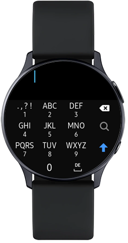 Die Tastatur der Galaxy Watch Active2 wird angezeigt.