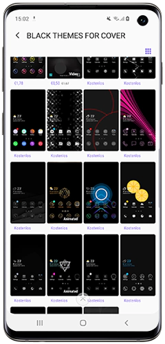 Wähle ein exklusives Theme aus der LED-Cover-Galerie deines Galaxy S10 aus.
