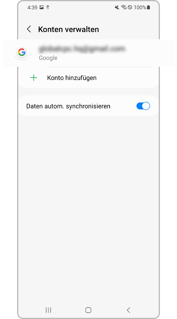 Google-Konto auswählen