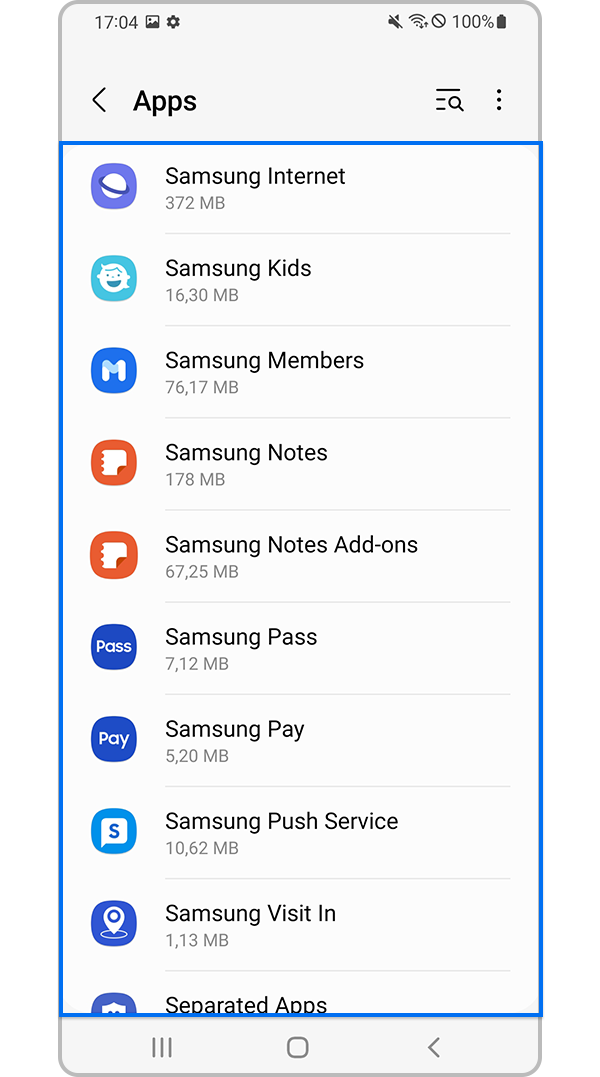 App für Berechtigungsänderung auswählen