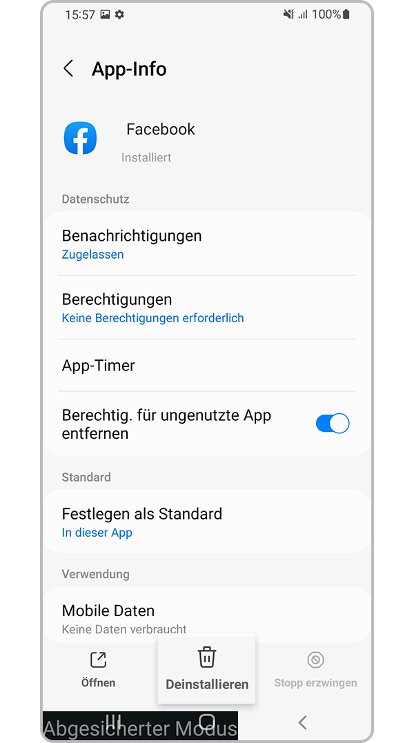 App deinstallieren