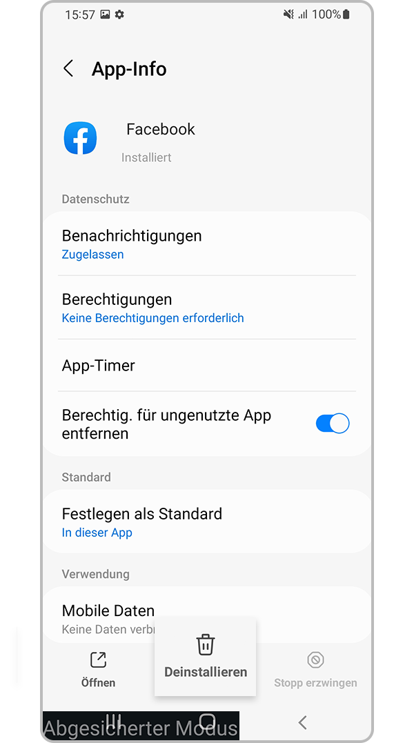 App deinstallieren