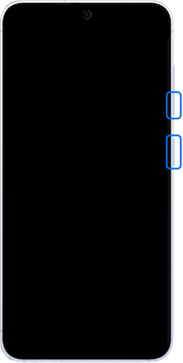 Leiser-Taste und Seitentaste gedrückt halten