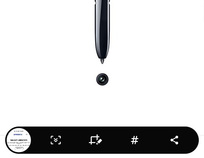 Die Optionen eines Screenshots mit dem Galaxy Note10+ werden angezeigt.