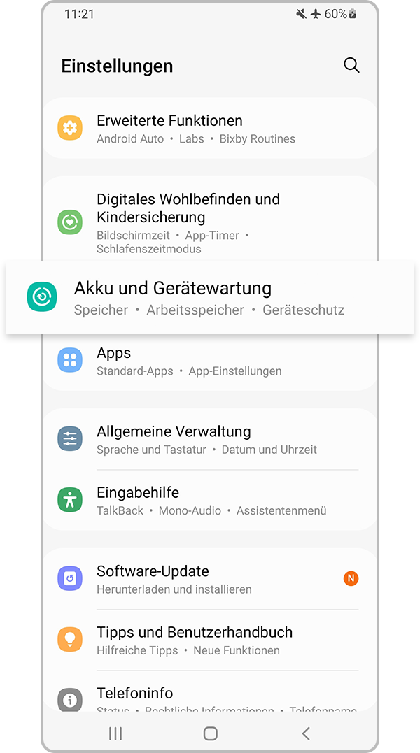 Akku und Gerätewartung