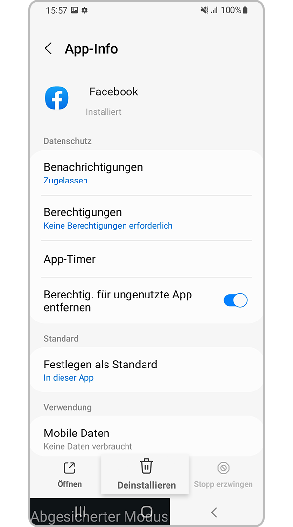 App deinstallieren