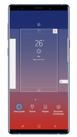 Tippen und halten Sie den Startbildschirm und wählen Sie Hintergründe