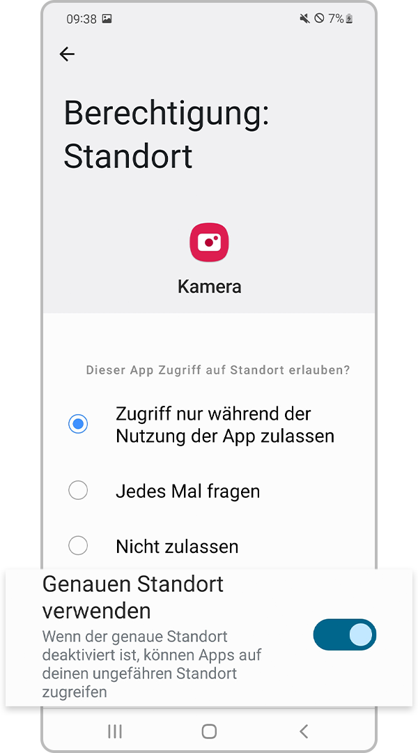 Option „Genauen Standort nutzen“ aktivieren