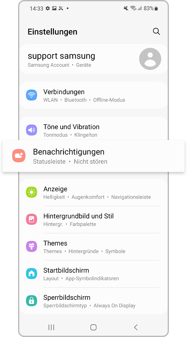 Benachrichtigungen Einstellungen