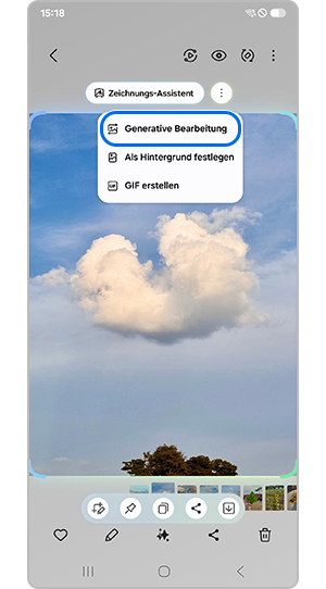 Tippe auf Generatives Bearbeitung