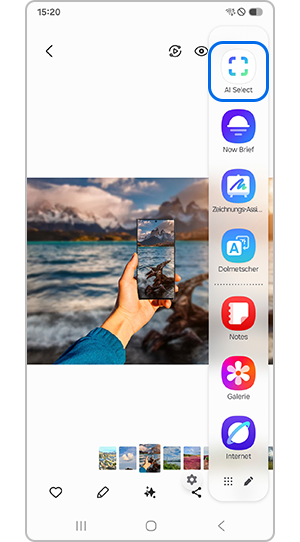 Wähle AI Select für Als Hintergrund festlegen