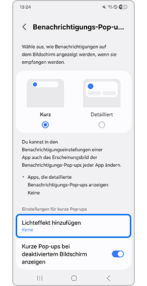 Auswahl von Lichteffekt hinzufügen