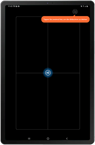 Das Galaxy Tablet wird senkrecht im DeX Modus angezeigt.