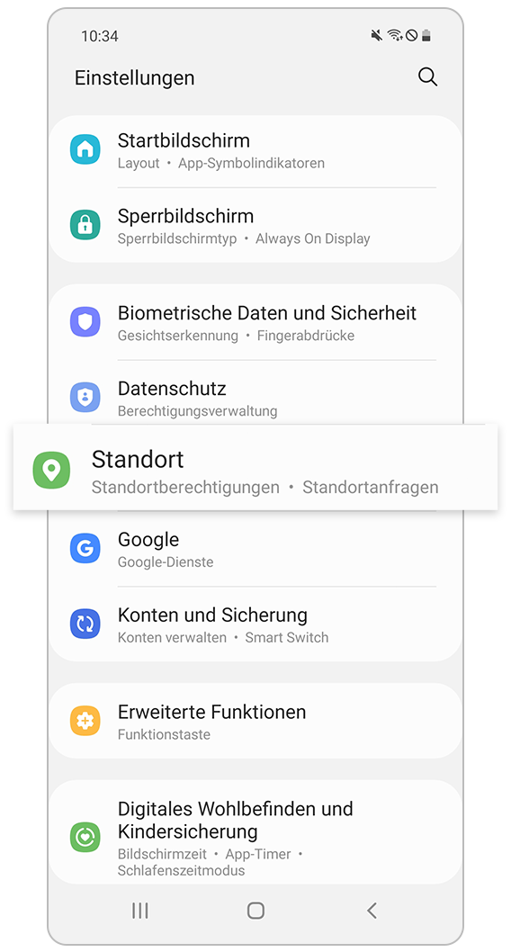 Standorteinstellungen