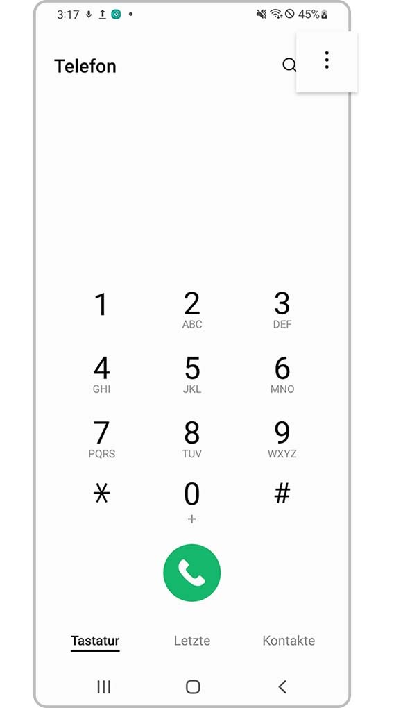 Prüfen, ob das Gerät unbekannte Nummern sperrt Schritt 1