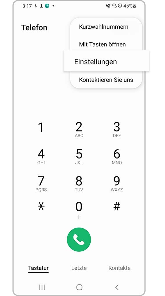 Prüfen, ob das Gerät unbekannte Nummern sperrt Schritt 2