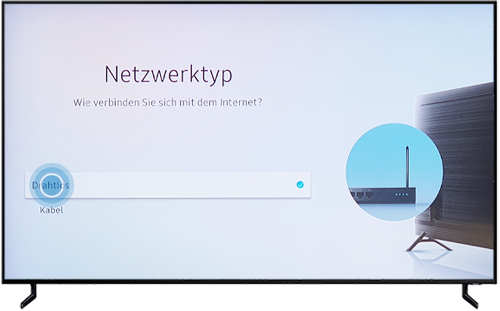 Drahtlos ist beim Netzwerktyp des QLED Q80R markiert.