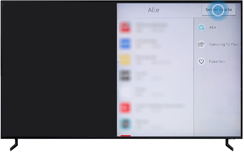 Sender bearbeiten ist im Kanalmenü des QLED Q80R markiert.