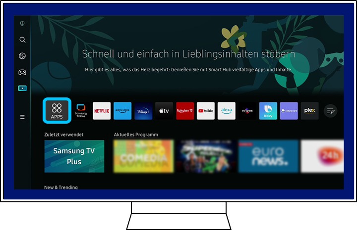 Drücke die Home-Taste, um den Startbildschirm aufzurufen und wähle anschließend APPS.