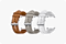 A total of three Hybrid Band for Galaxy Watch8 are displayed. From right to left, the bands with white, grey and camel are visible.