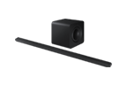 A Samsung Ultra Slim Soundbar with a subwoofer.