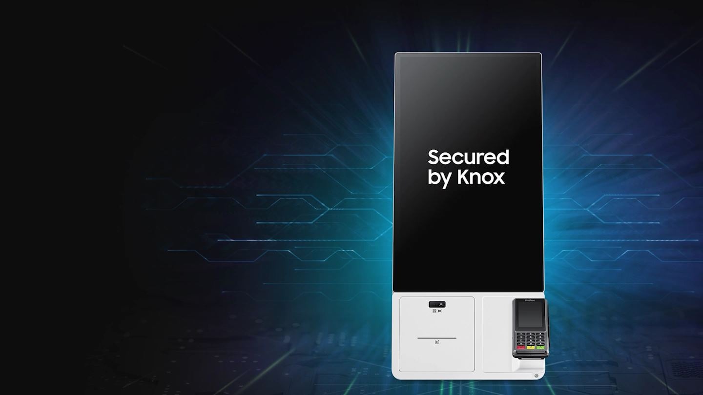 Touch it with your finger, a KNOX icon will appear and you will enter the KIOSK and the words Secured by KNOX will appear.