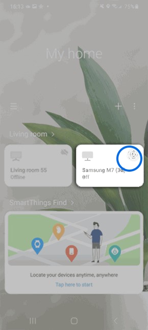 you can tap the icon to switch your Smart Monitor on/off