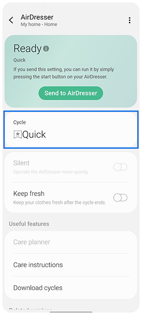 SmartThings AirDresser Features page